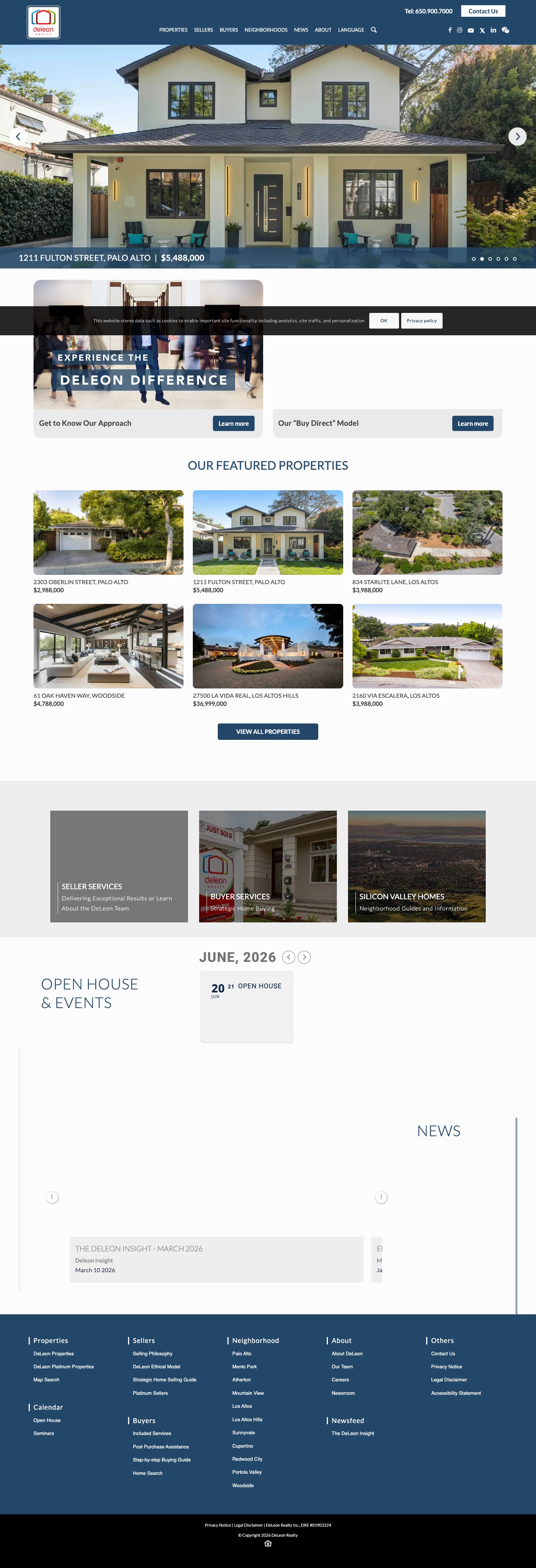 deleonrealty.com homepage screenshot
